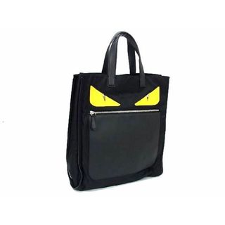 フェンディ(FENDI)の■美品■ FENDI フェンディ バッグバグズ モンスター バグズアイ ナイロン×レザー トートバッグ ハンドバッグ ブラック系 AS4365 (トートバッグ)