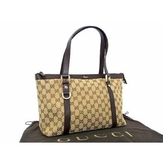 グッチ(Gucci)の■極美品■ GUCCI グッチ 141470 GG柄 GGキャンバス×レザー トートバッグ ハンドバッグ ショルダー 肩掛け レディース ブラウン系 AS4369 (ハンドバッグ)