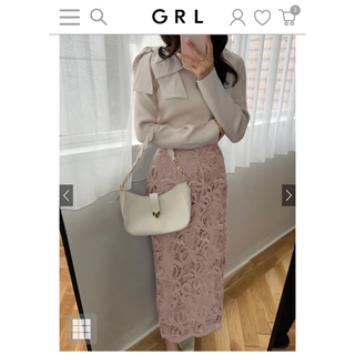 グレイル(GRL)のGRL リボンレースタイトスカート Mサイズ(ロングスカート)