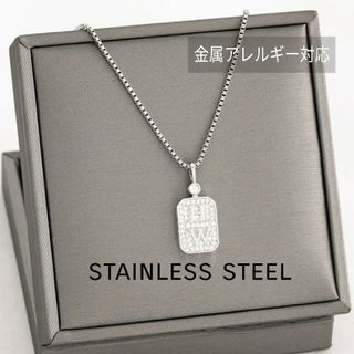 ●stainless●限定再入荷●ステンレスジルコンHWネックレス◇シルバー(ネックレス)