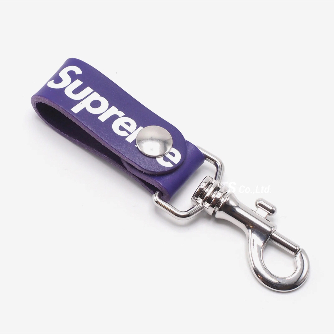 メンズイタリア製 21SS SUPREME Leather Key Loop パープル