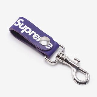 シュプリーム(Supreme)のイタリア製 21SS SUPREME Leather Key Loop パープル(キーホルダー)