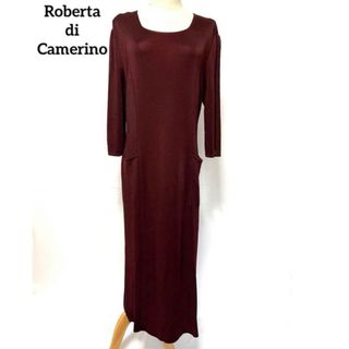 ロベルタディカメリーノ(ROBERTA DI CAMERINO)の【美品】Roberta di Camerino ロングワンピース　七分袖　40(ロングワンピース/マキシワンピース)