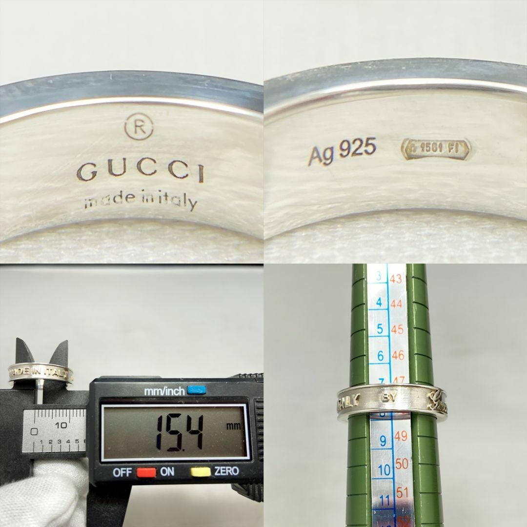Gucci(グッチ)の新品仕上 グッチ GUCCI 筆記体 ロゴ シルバー リング 指輪 925 7号 レディースのアクセサリー(リング(指輪))の商品写真