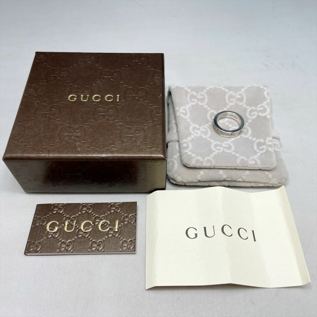 Gucci(グッチ)の新品仕上 グッチ GUCCI 筆記体 ロゴ シルバー リング 指輪 925 7号 レディースのアクセサリー(リング(指輪))の商品写真