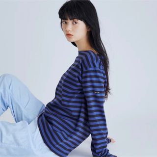 アニエスベー(agnes b.)のagnes b. pour ADAM ET ROPE' ロングボーダーＴシャツ(Tシャツ(長袖/七分))