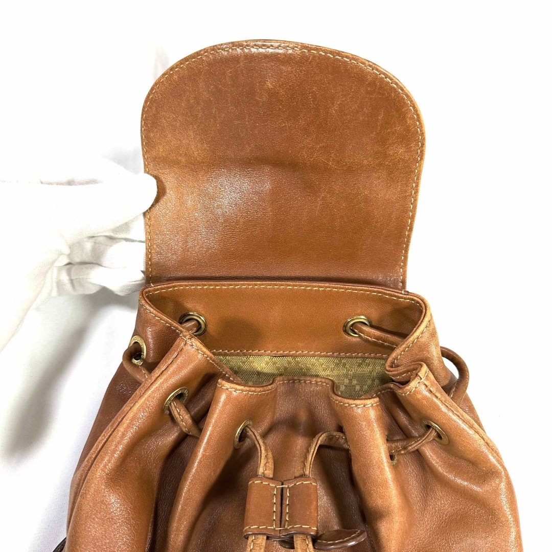 Gucci(グッチ)のGUCCI グッチ バンブー レザーミニリュック　ブラウン 鞄 デイバッグ レディースのバッグ(リュック/バックパック)の商品写真