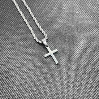 ネックレス フレンチロープチェーン トルネードチェーン ４５cm クロス 十字架(ネックレス)