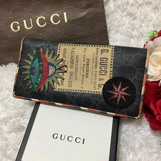 グッチ(Gucci)の【超希少】GUCCI グッチ　ナイトクーリエ　長財布　二つ折り　黒　定期入れ　黒(長財布)