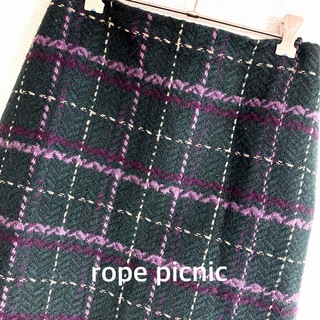 ロペピクニック(Rope' Picnic)の美品　rope picnic ロペピクニック　ボックススカート　膝丈(ひざ丈スカート)