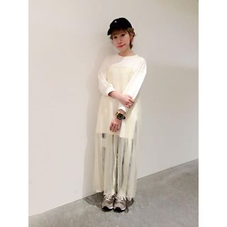 ダブルクローゼット(w closet)のw closet チュールレイヤード風ワンピース(ロングワンピース/マキシワンピース)