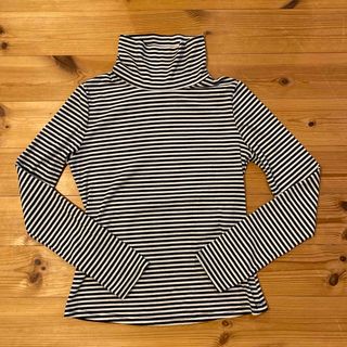 SHEIN ボーダーハイネックトップス(カットソー(長袖/七分))