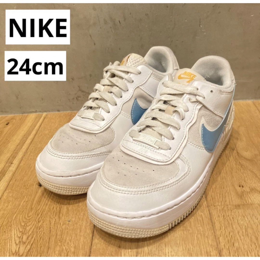 200円引〜9999円NIKE ナイキ　エアフォース1ロー　シャドースニーカー　ホワイト 24cm