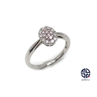 Pt900 プラチナ ピンクダイヤモンド ダイヤモンド ナチュラルカラー リング 指輪 約11号 ジュエリー アクセサリー(リング(指輪))