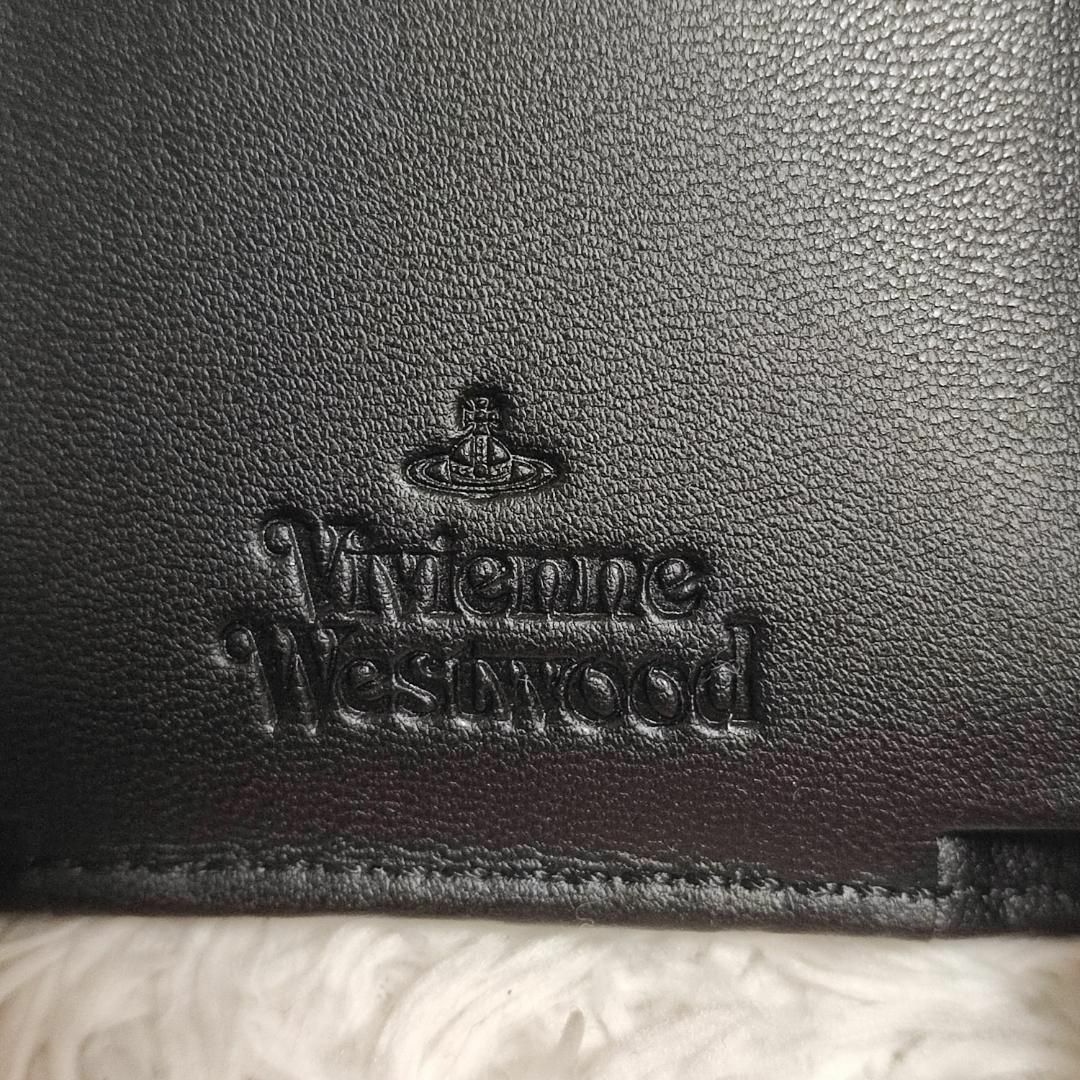 Vivienne Westwood(ヴィヴィアンウエストウッド)の【未使用級】ヴィヴィアンウエストウッド　3つ折り財布　シルバーオーブ　黒 レディースのファッション小物(財布)の商品写真