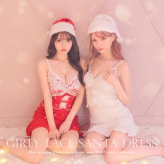 ローブ(ROBE)のローブドフルール Girly Lace Santa Dress(ミニドレス)