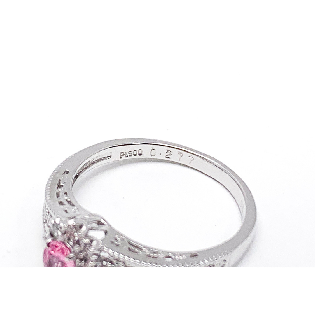 PT900 Pt900 プラチナ ミックスカット パパラチアサファイア ダイヤモンド ダイヤ 指輪 リング ジュエリー アクセサリー 約12号 レディースのアクセサリー(リング(指輪))の商品写真