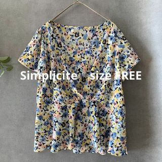 シンプリシテェ(Simplicite)のSimplicite 花柄ブラウス ベイクルーズ(カットソー(半袖/袖なし))