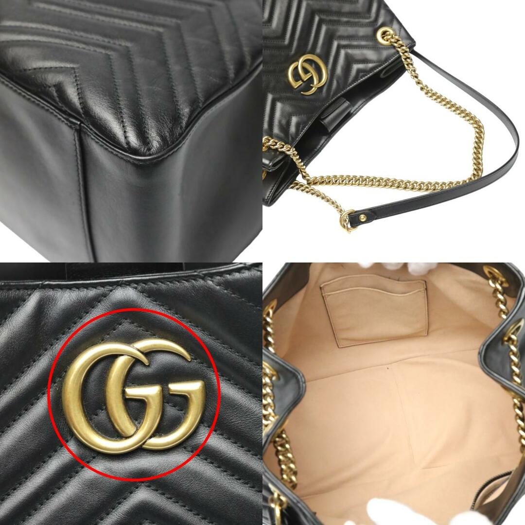 Gucci(グッチ)のグッチ 453569 トートバッグ 黒  GUCCI GGマーモント レザー レディースのバッグ(トートバッグ)の商品写真