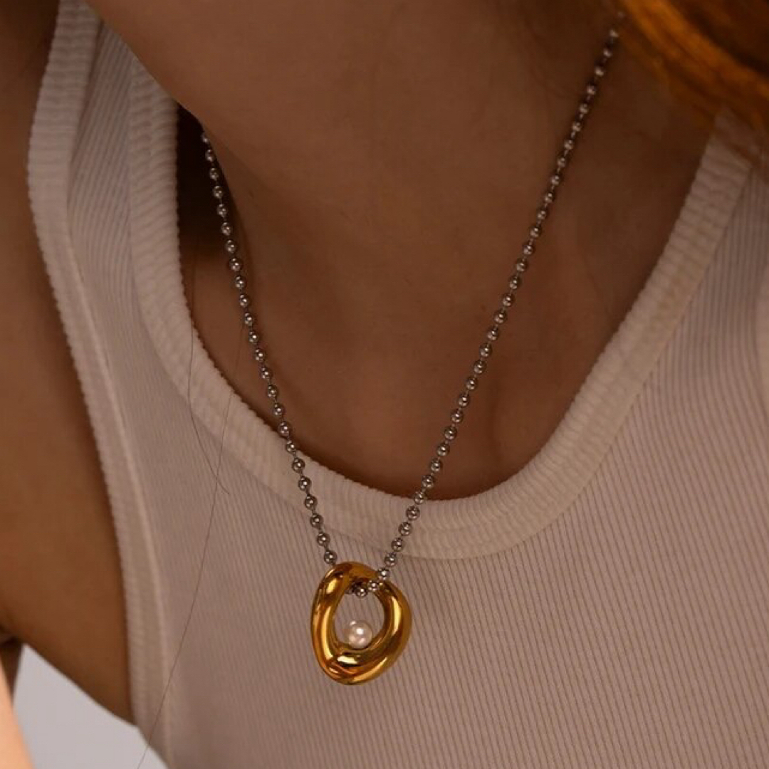 Ameri VINTAGE(アメリヴィンテージ)の2way double color point necklace No.1189 レディースのアクセサリー(ネックレス)の商品写真