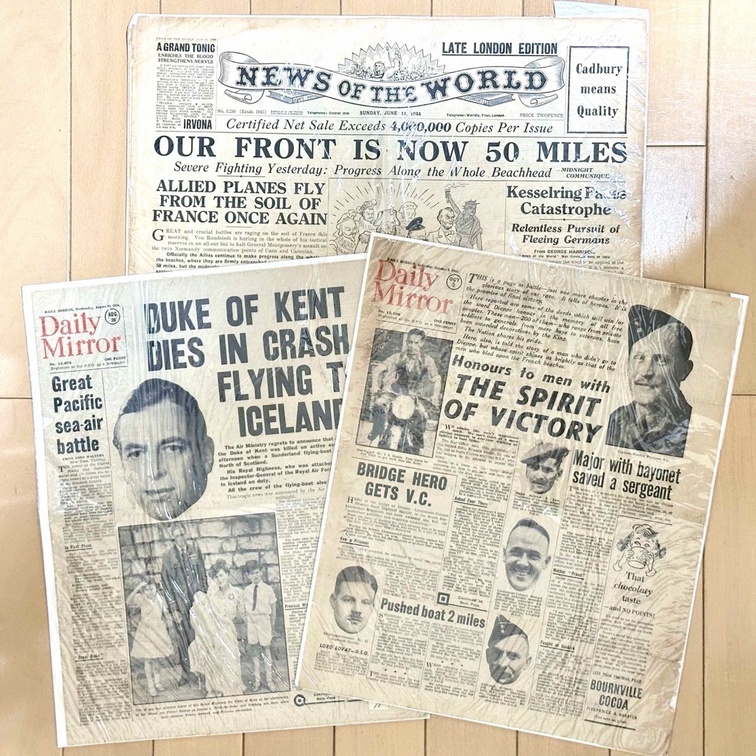 1940年代イギリスニュースペーパーDailyMirror古新聞 エンタメ/ホビーの美術品/アンティーク(その他)の商品写真