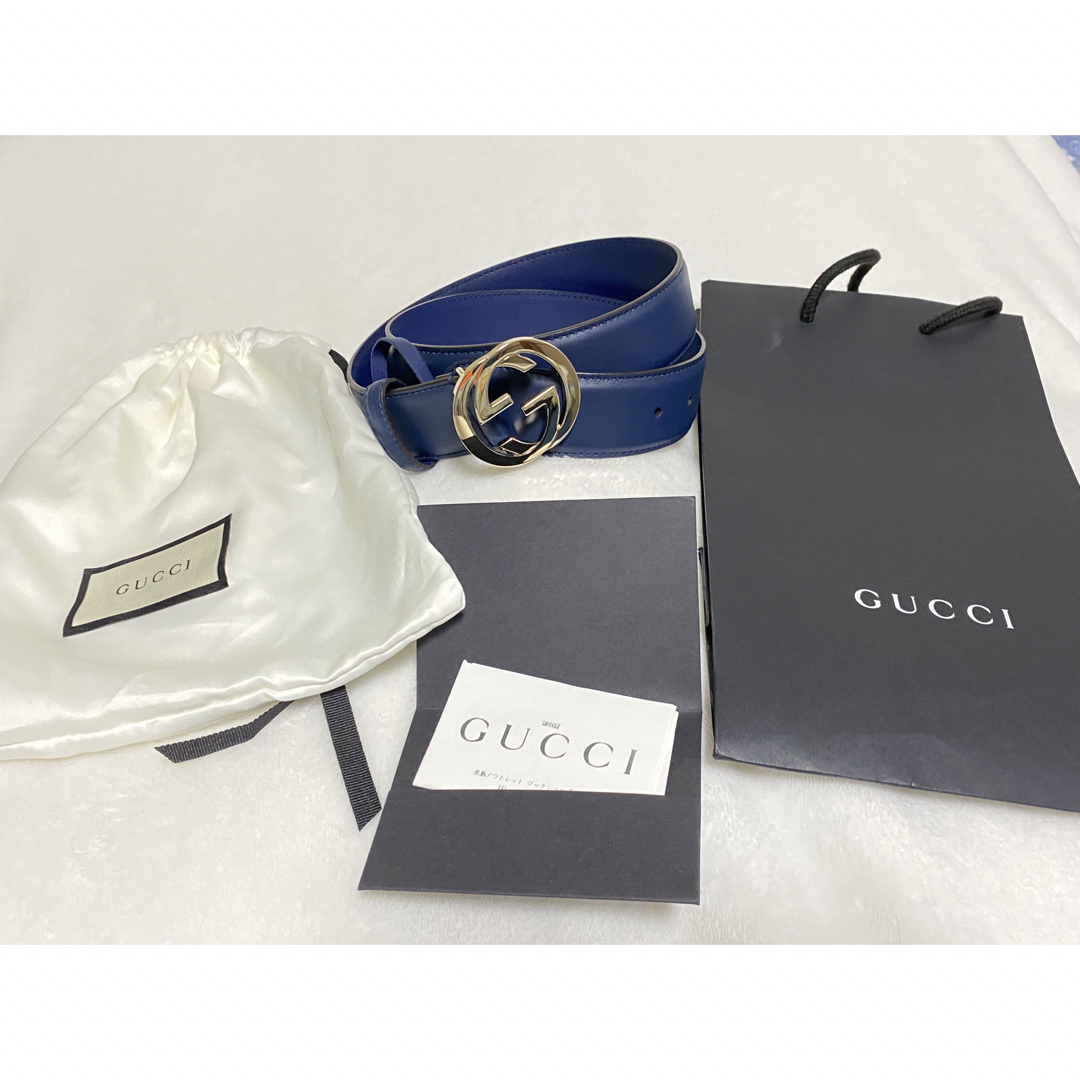 Gucci(グッチ)のGUCCI  BELT  インターロッキング  バックル ロゴ　レザー ベルト メンズのファッション小物(ベルト)の商品写真