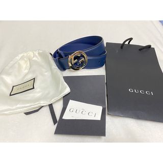 グッチ(Gucci)のGUCCI  BELT  インターロッキング  バックル ロゴ　レザー ベルト(ベルト)