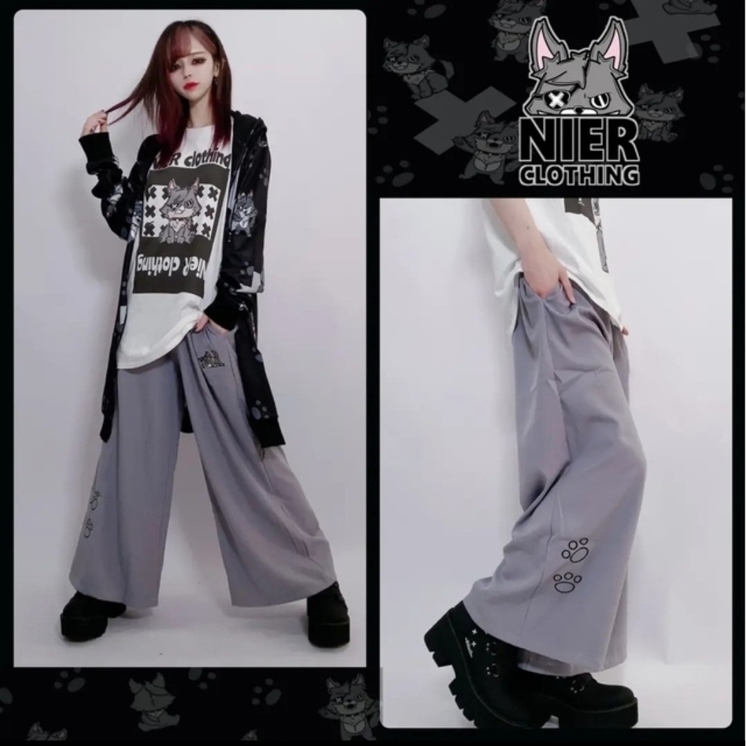 GAOMARU刺繍 GRAY WIDE PANTS レディースのパンツ(その他)の商品写真