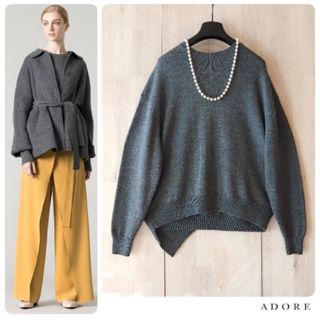 アドーア(ADORE)の◆幻◆ 希少品 定価4万円 ADORE ベイビーアルパカアシメトリーヘムニット(ニット/セーター)