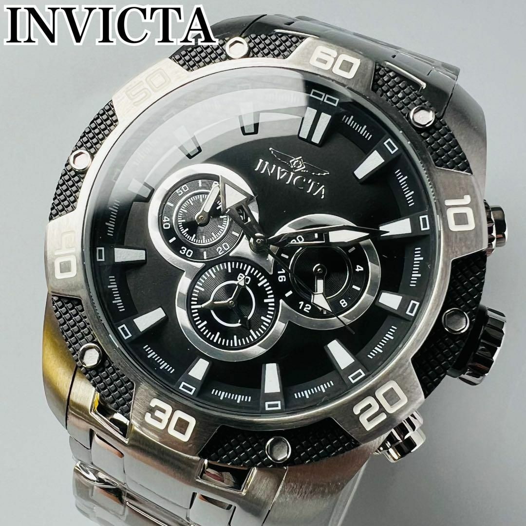 INVICTA(インビクタ)のインビクタ 腕時計 メンズ 重量感 新品 クォーツ 専用ケース 電池式 ブラック メンズの時計(腕時計(アナログ))の商品写真