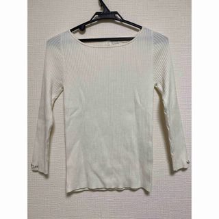 プロポーションボディドレッシング(PROPORTION BODY DRESSING)のPROPORTION トップス リブトップス ビジューつき♪ Mサイズ(カットソー(長袖/七分))