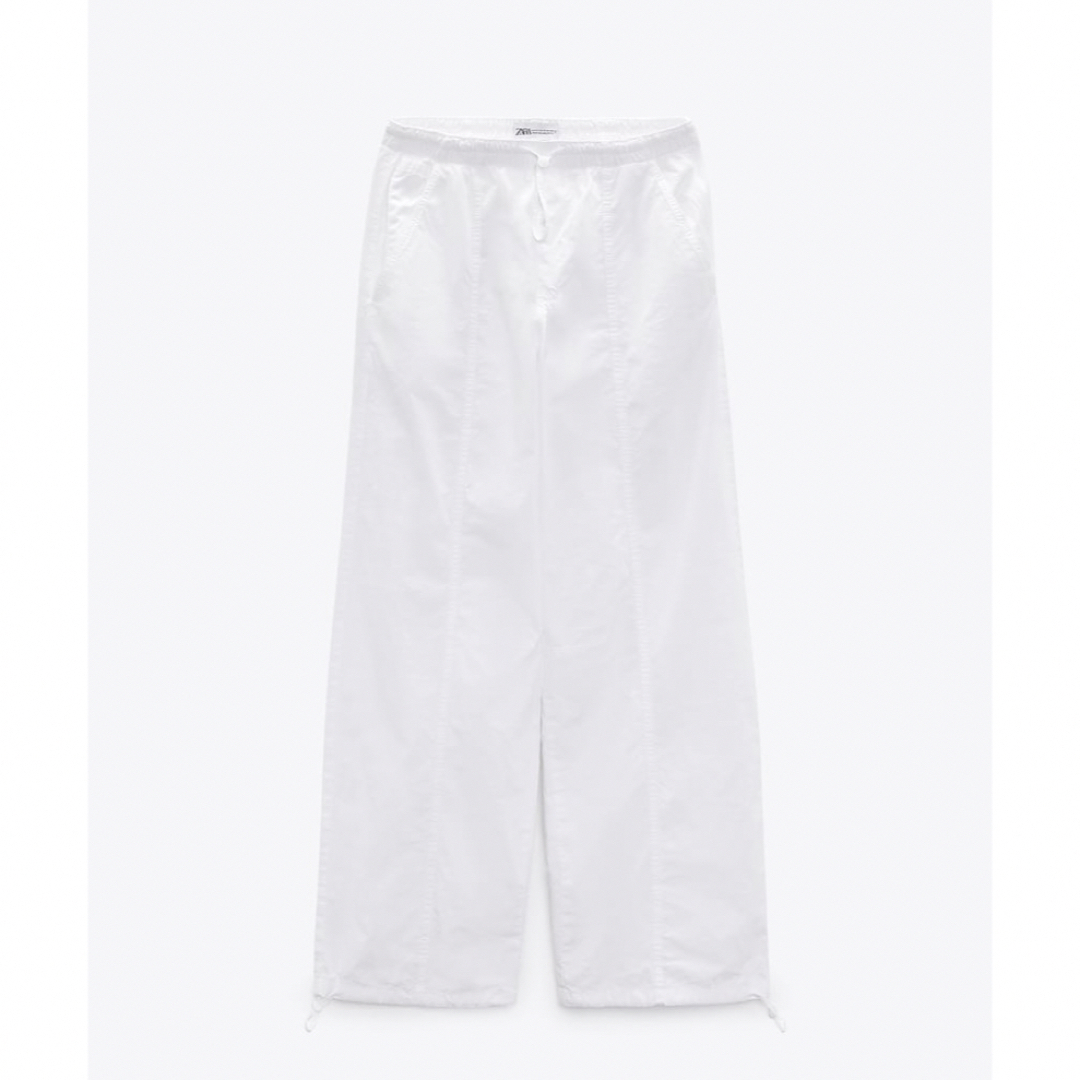 ZARA(ザラ)のZara parachute pants white レディースのパンツ(カジュアルパンツ)の商品写真