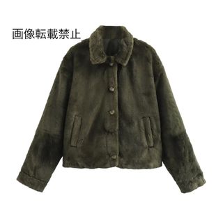 🪅12月新作🎁13097◆カーキ ファーコート(毛皮/ファーコート)