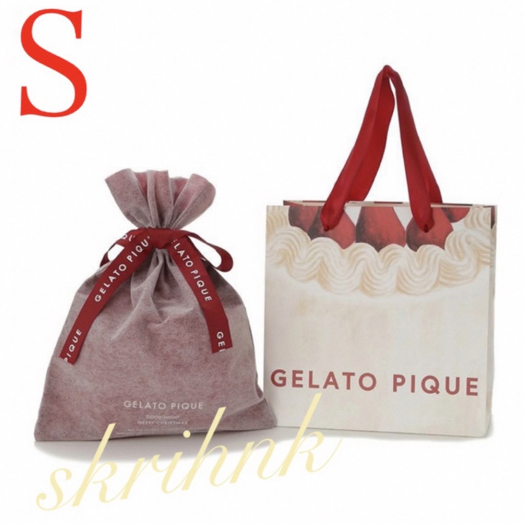 gelato pique(ジェラートピケ)の♡ジェラートピケ♡クリスマス限定♡ケーキ柄♡ショッパー付き ギフト巾着♡Sサイズ レディースのバッグ(ショップ袋)の商品写真