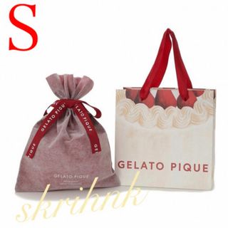 ジェラートピケ(gelato pique)の♡ジェラートピケ♡クリスマス限定♡ケーキ柄♡ショッパー付き ギフト巾着♡Sサイズ(ショップ袋)