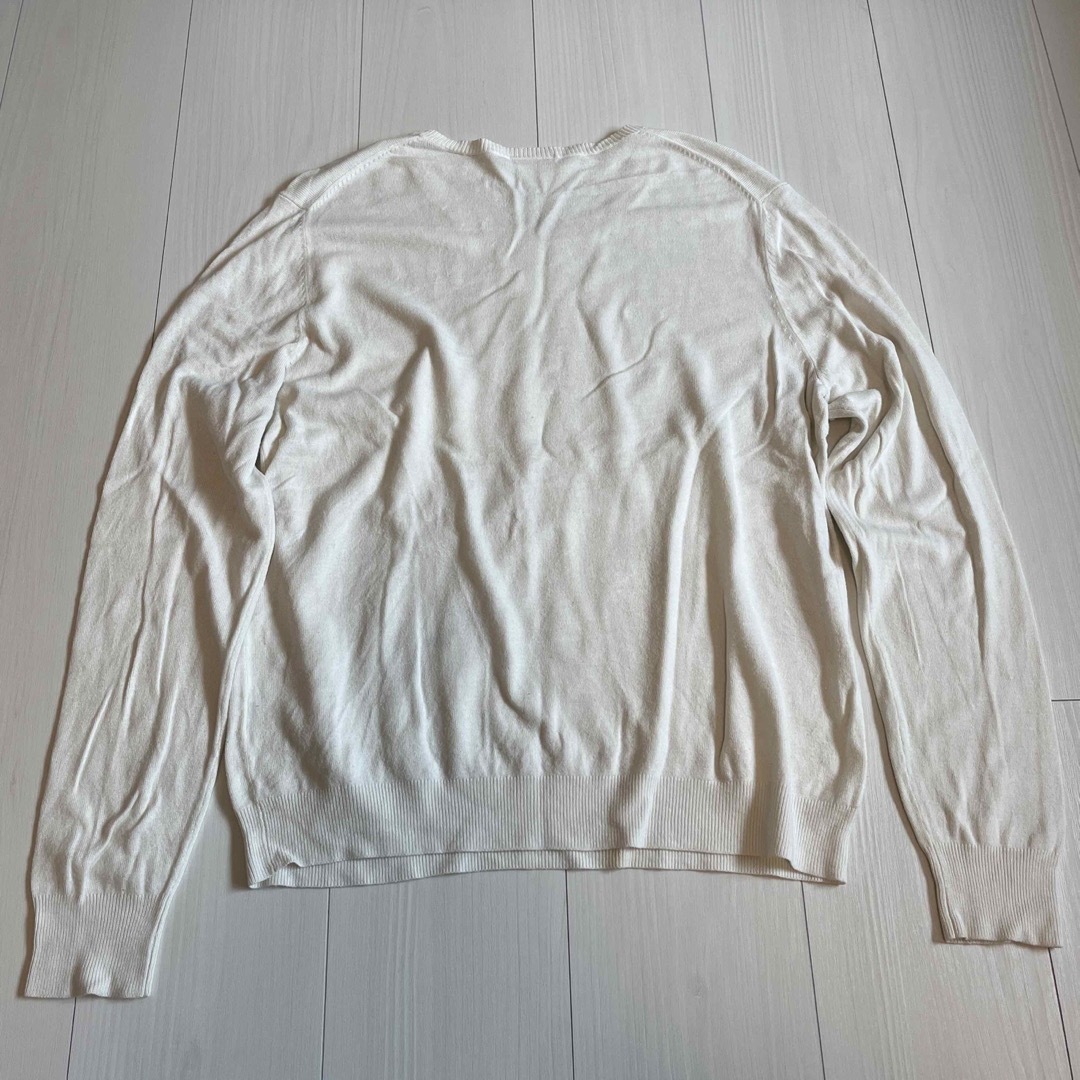 GU(ジーユー)のジーユー　GU トップス　薄手ニット　セーター　カットソー　ホワイト　レディース レディースのトップス(ニット/セーター)の商品写真