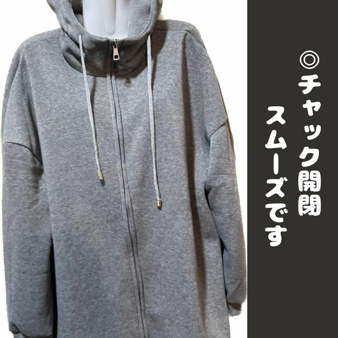 4L　レディースロングパーカー　レディースパーカー　大きいサイズ　冬服　裏起毛 レディースのトップス(パーカー)の商品写真