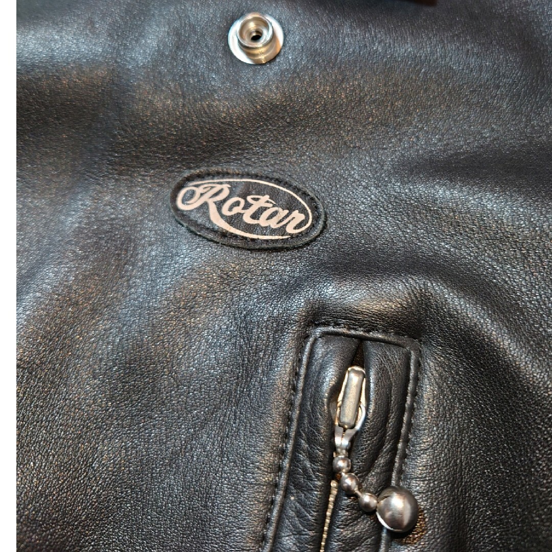 ROTAR(ローター)のROTAR ダブルレザーライダースジャケット ブラック M ローター ロンジャン メンズのジャケット/アウター(ライダースジャケット)の商品写真