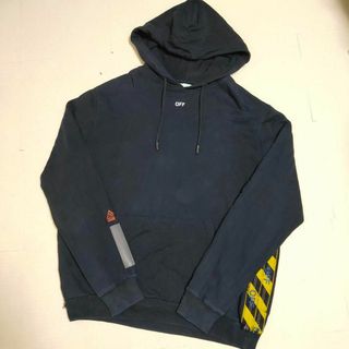 オフホワイト(OFF-WHITE)の美品XL OFF-White オーバーサイズパーカー ラバータグ デザイン(パーカー)