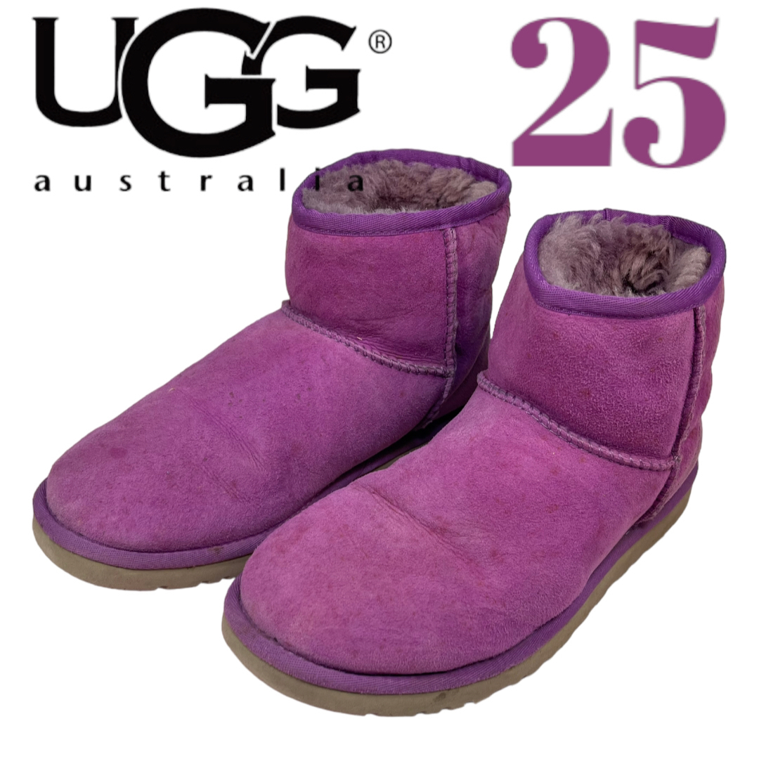 UGG AUSTRALIA(アグオーストラリア)のアグ　UGG パープル　ムートンブーツ　25cm レディースの靴/シューズ(ブーツ)の商品写真