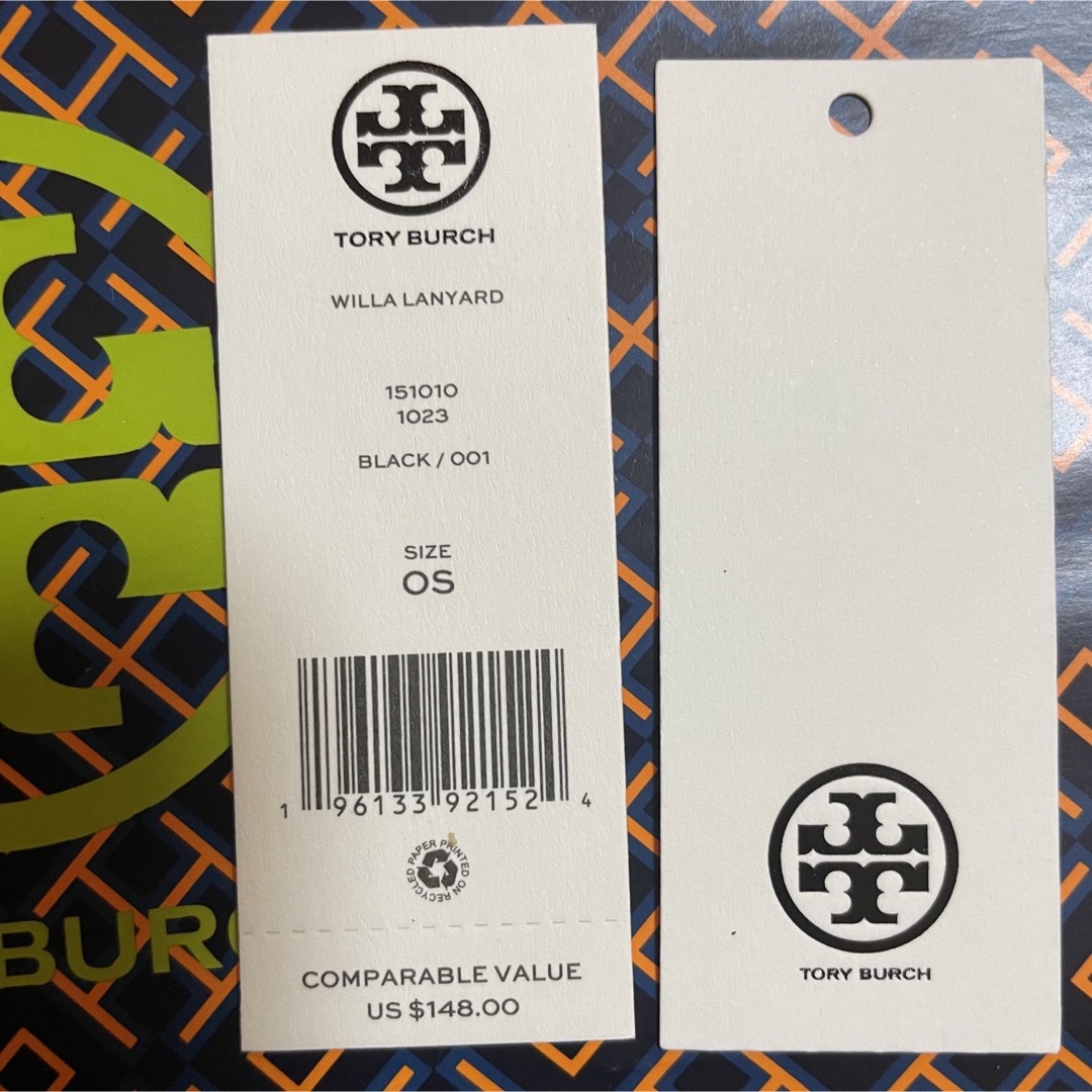 Tory Burch(トリーバーチ)のGW限定特価！トリーバーチ　ネックストラップ付き　カードケースブラック　黒 レディースのファッション小物(パスケース/IDカードホルダー)の商品写真