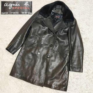 アニエスベー(agnes b.)の極美品Lサイズ agnes b. special ロングラムレザーコート(ロングコート)