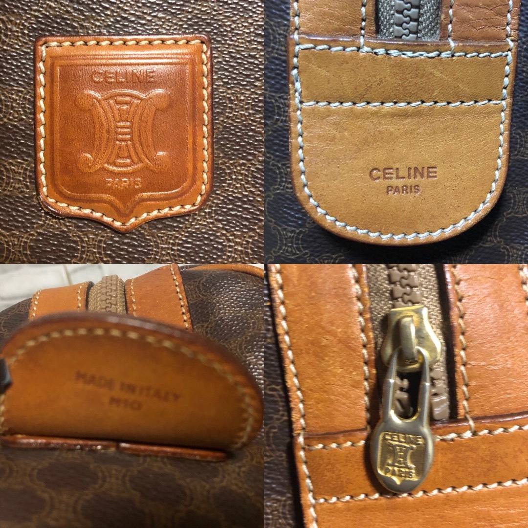 CELINE セリーヌ⭐️ボストンバッグ マカダム柄 レザー PVC￼セリーヌ