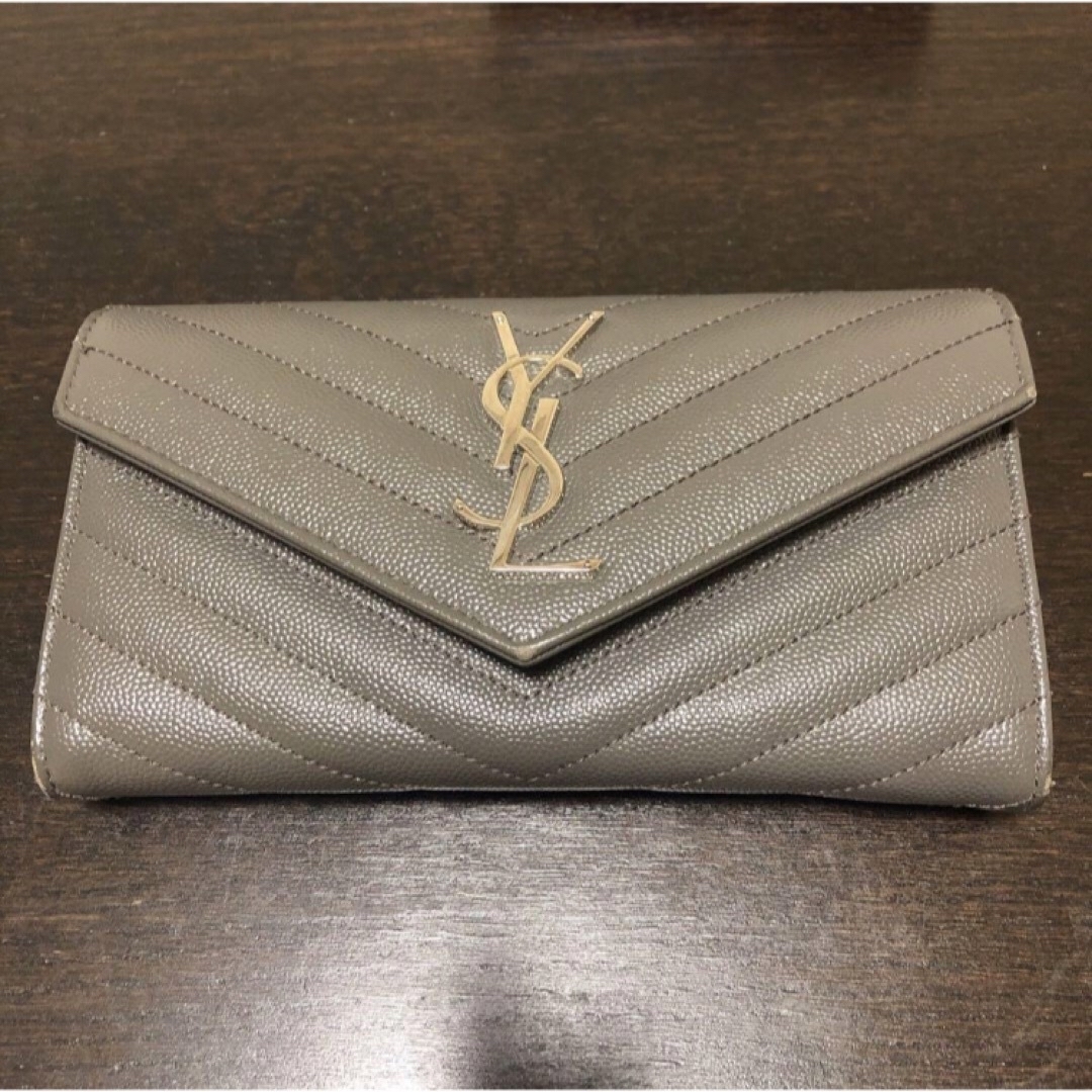 Yves Saint Laurent(イヴサンローラン)のイブサンローラン長財布 グレー×シルバー レディースのファッション小物(財布)の商品写真