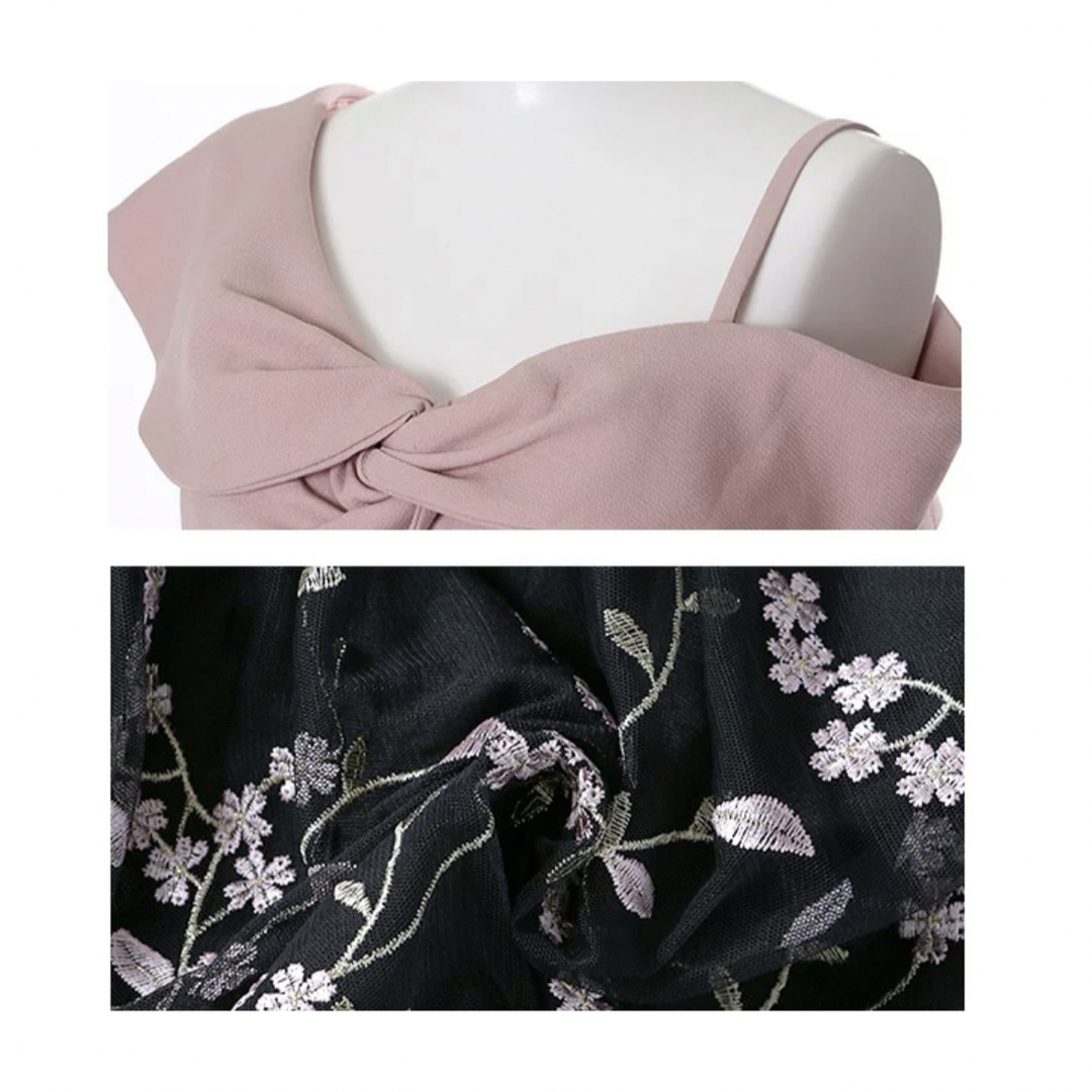 JEWELS(ジュエルズ)の新品タグ付 キャバドレス S ミニドレス 花柄レース ピンク フレアワンピース レディースのフォーマル/ドレス(ナイトドレス)の商品写真