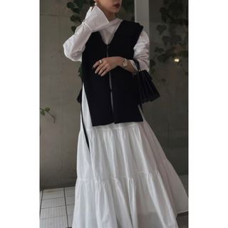 アメリヴィンテージ(Ameri VINTAGE)のAMERI COLLAR KNIT VEST WITH DRESS(ロングワンピース/マキシワンピース)