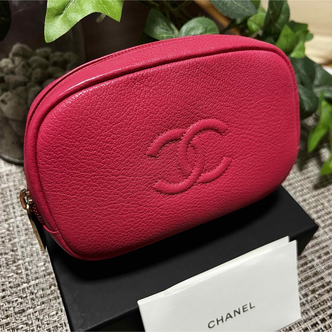 CHANEL シャネル ポーチ ピンク 箱付き 美品