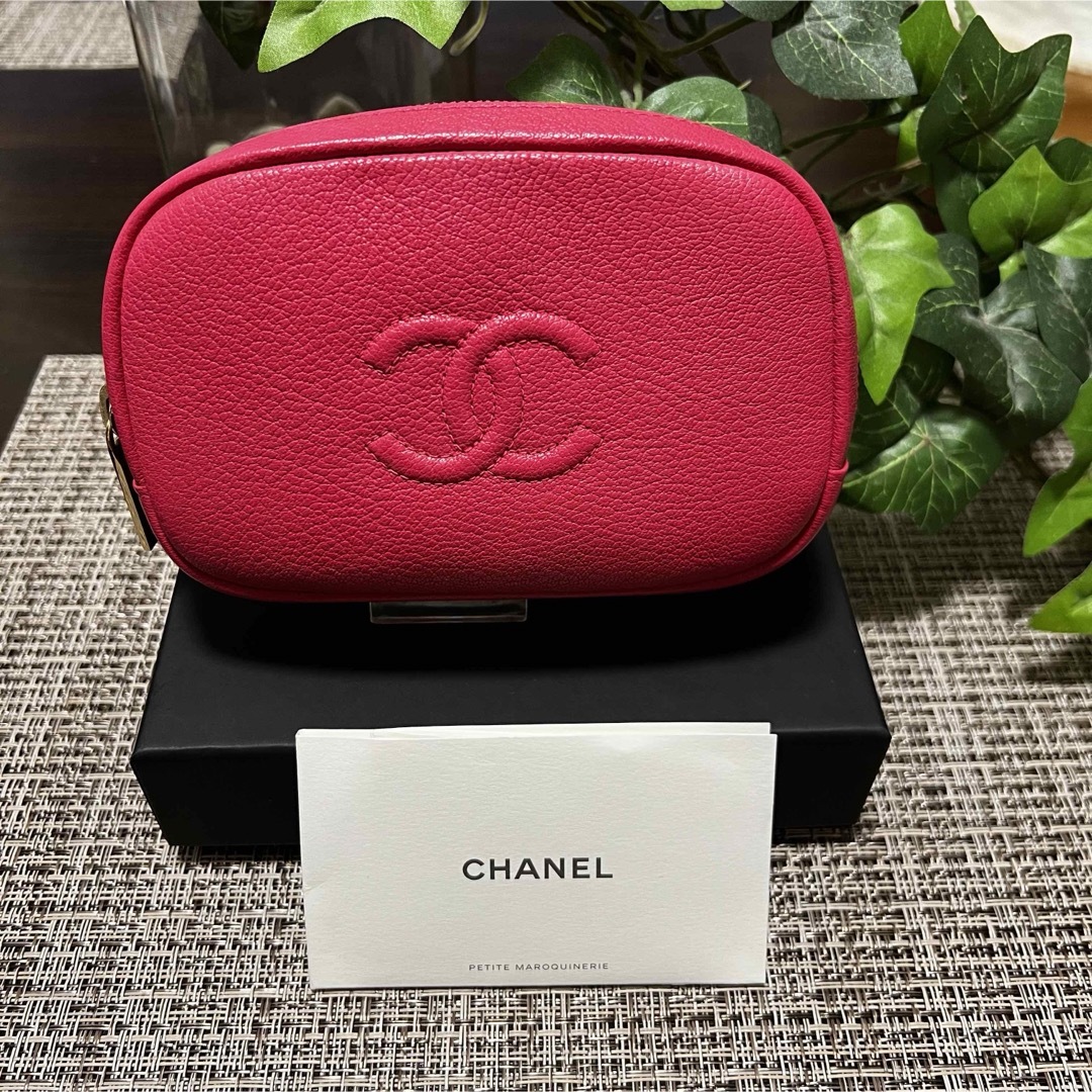 ポーチCHANEL シャネル ポーチ ピンク 箱付き 美品