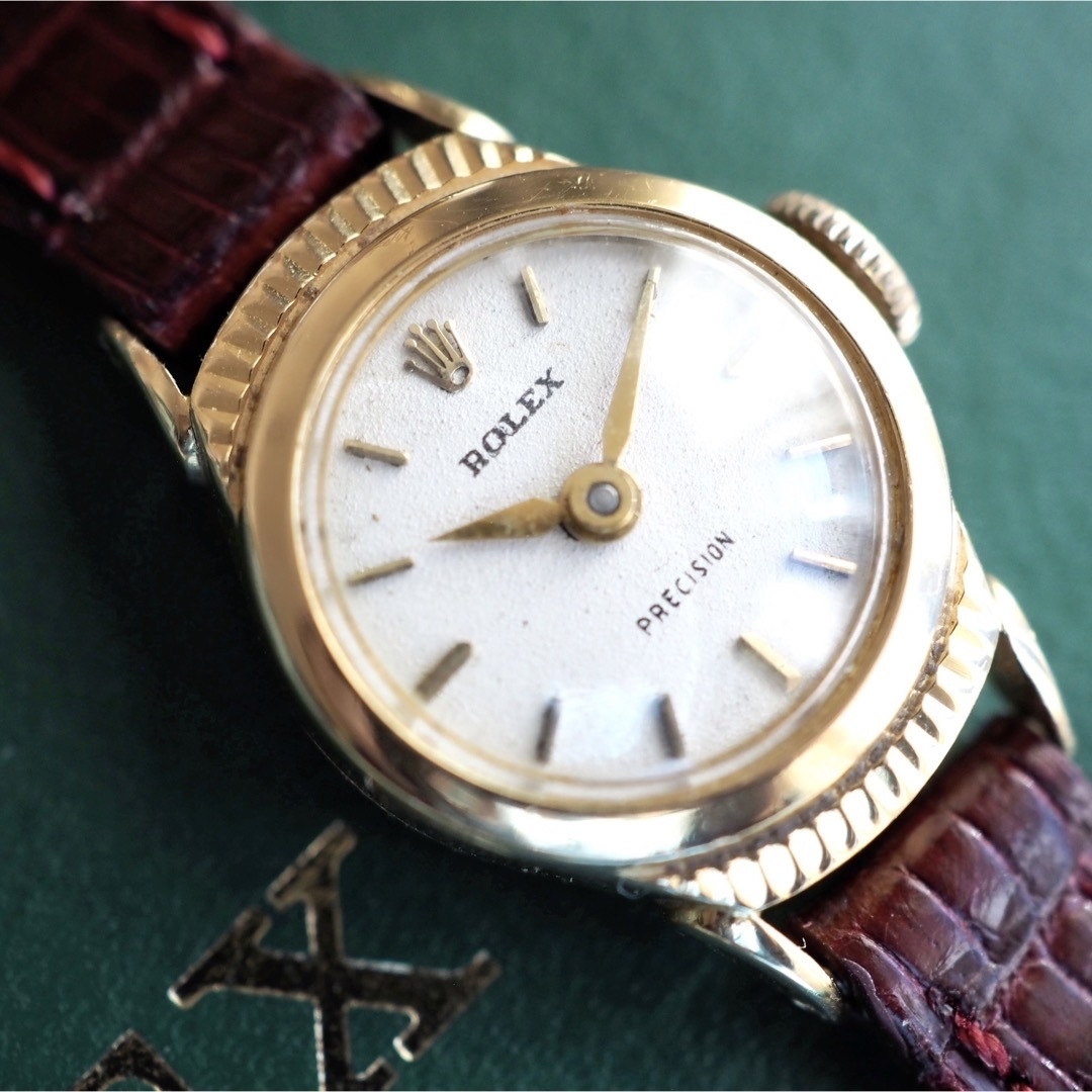 ROLEX(ロレックス)の美品✨ROLEX ロレックス K18YG 新品ベルト2種 アンティーク手巻き時計 レディースのファッション小物(腕時計)の商品写真