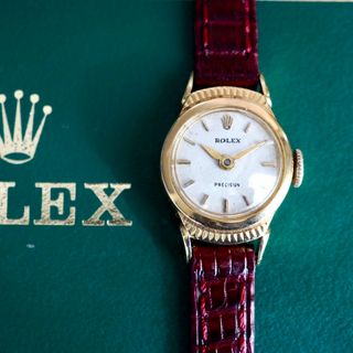 ロレックス(ROLEX)の美品✨ROLEX ロレックス K18YG 新品ベルト2種 アンティーク手巻き時計(腕時計)